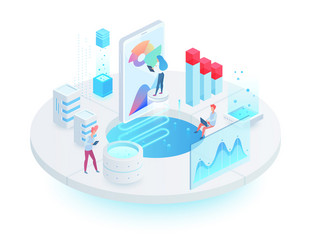 Digital Technology Isometric Concept vector image