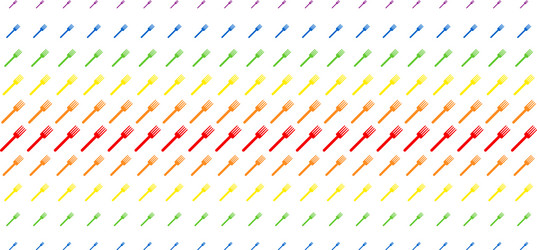 fork shape halftone spectrum grid vector image