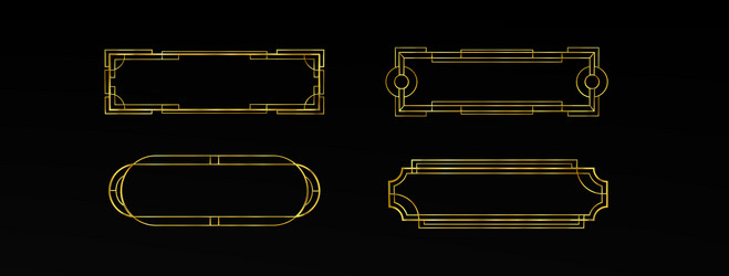 gold ui frame game button medieval border design vector image
