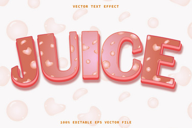 juice realistic 3d text effect eps vector image