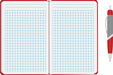 Notebook with pen vector