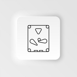 Pinball arcade game neumorphic style icon vector