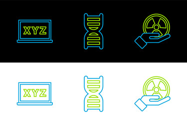 set line radioactive xyz coordinate system vector image