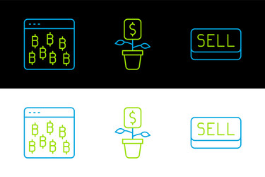 set line sell button bitcoin in browser vector image