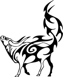 bull in tribal style - image Vector Image