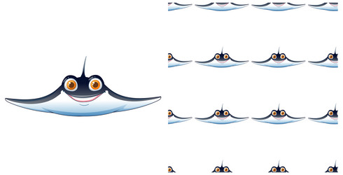cute stingray with a playful expression vector image
