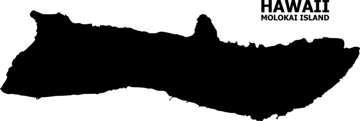 flat map molokai island with name vector image