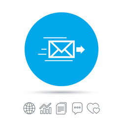 mail delivery icon envelope symbol message vector image