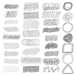 set of hand drawn textures for your design vector image
