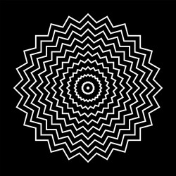 White Zigzag Circle Pattern vector image