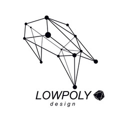 abstract 3d polygonal wireframe object geometric vector image