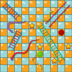 Snake Ladder Jogo Tabuleiro Para Crianças Modelo Ilustração vetor(es) de  stock de ©brgfx 494597290