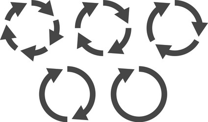 Circular Arrow Icon Set - Processes & Cycles vector image