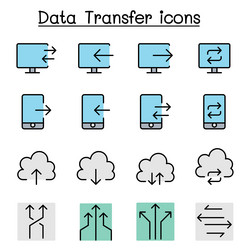 data transfer internet network connection icon vector image