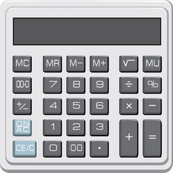 desktop office calculator with lcd display vector