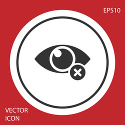 grey invisible or hide icon isolated on red vector image