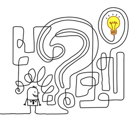 man finding the solution in a maze vector image
