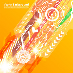 orange techno background vector