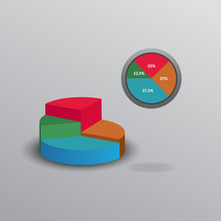 pie chart info graphic design vector