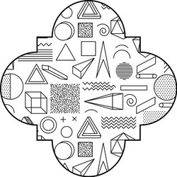 seamless pattern label shape with geometric vector image