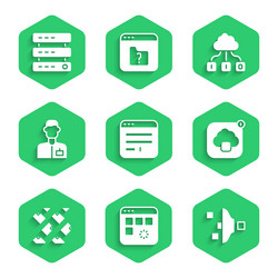 set browser window loading data filter setting vector image