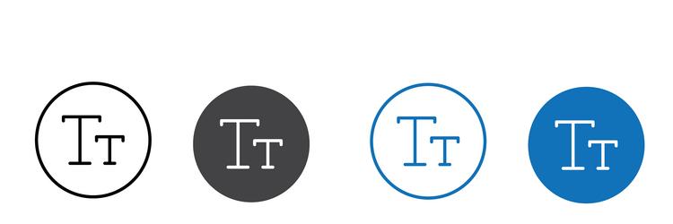text size icon flat editable mark set vector image