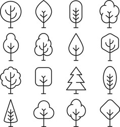 Tree Line Icon - Forest Outline vector image