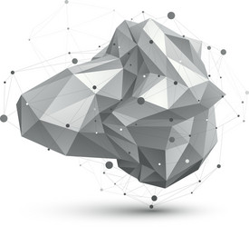geometric monochrome polygonal structure with wire vector image
