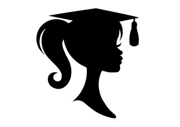 Silhouette of graduate growing up. Baby girl young woman Stock Vector Image  & Art - Alamy