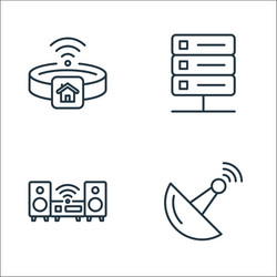 internet things line icons linear set quality vector image