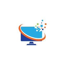 monitor computer icon vector image