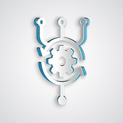 paper cut algorithm icon isolated on grey vector image