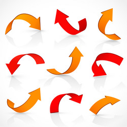 red and orange arrows vector