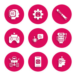 set bot turn off robot from phone smart glasses vector image