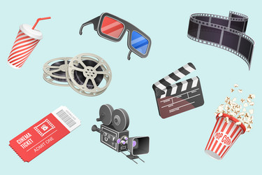 3d conceptual of cinema vector