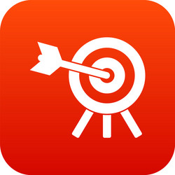 arrow hit the target icon digital red vector