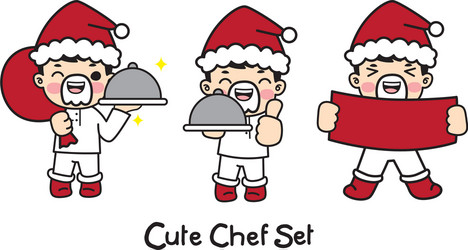 characters set in chef uniform vector image