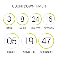 Circle countdown clock counter timer on white vector