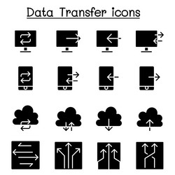 data transfer internet network connection icon vector image