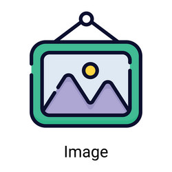 image frame color line icon isolated on white vector image