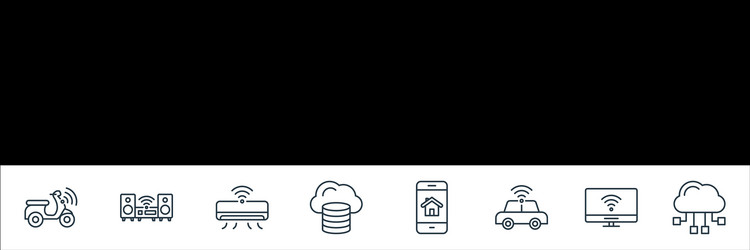 internet things line icons linear set quality vector image