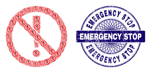 no danger recursion mosaic of icons vector image
