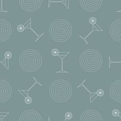 Seamless pattern cocktail with lemon slice vector