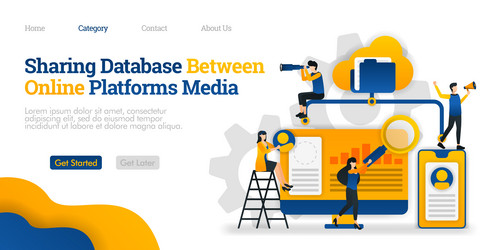 sharing database between online media platforms vector image