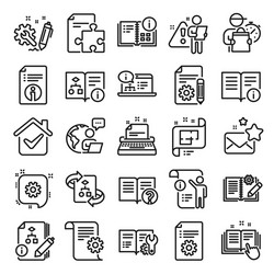 technical documentation line icons set vector image