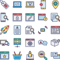 web and seo icons set every single icon ca vector