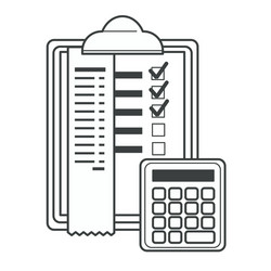 checklist with ticks and info calculator vector image