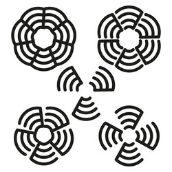 circular chart set radial diagrams collection vector image