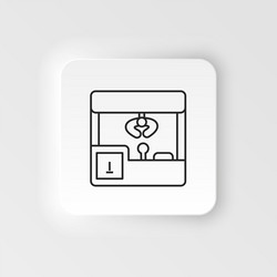 claw machine game retro neumorphic style icon vector image