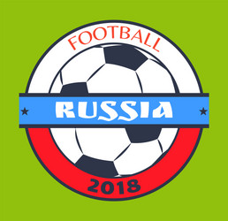 football russia 2018 logo isolated on green card Vector Image